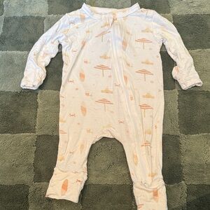 Adorable Kids Footie in Cream and Orange